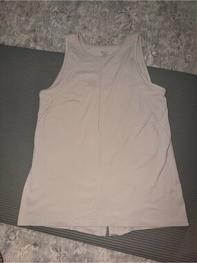 Athleta Light Beige Crewneck Performance Tank